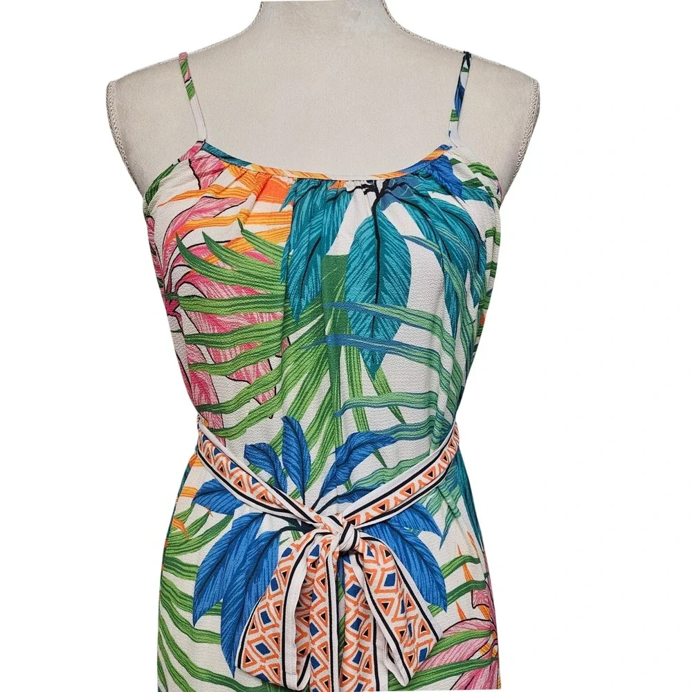 Flying Tomato Tropical Floral Belted Maxi Dress Size S Beach Resort - Picture 5 of 9